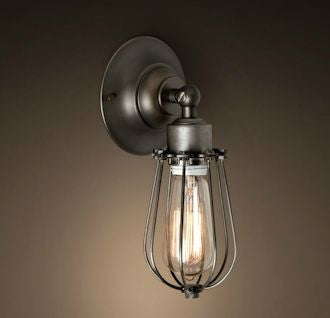 Wire cage wall store sconce