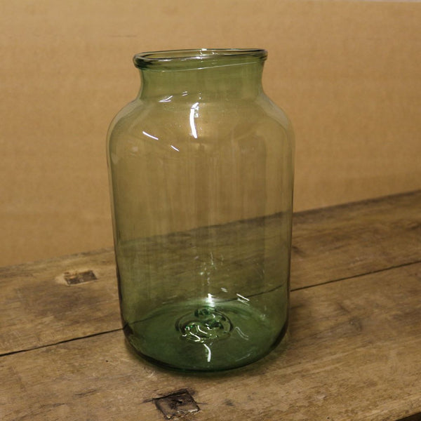 Large Green Glass Jar