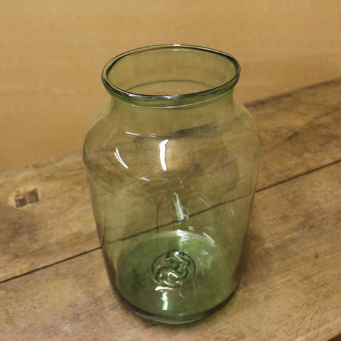 Large Green Glass Jar