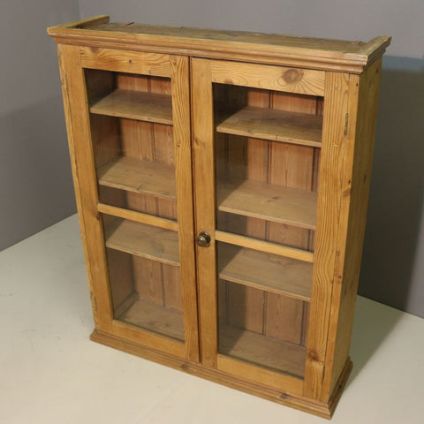 Pine Cupboard with glazed doors