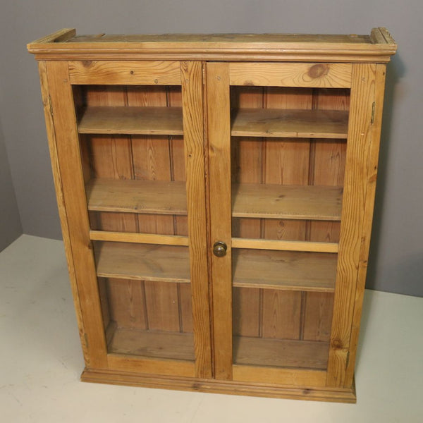 Pine Cupboard with glazed doors