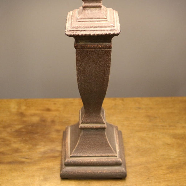 Langton lamp base with coffee linen shade