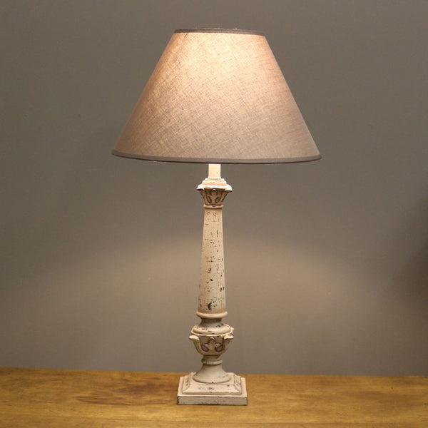 Brodsworth lamp base with coffee linen shade