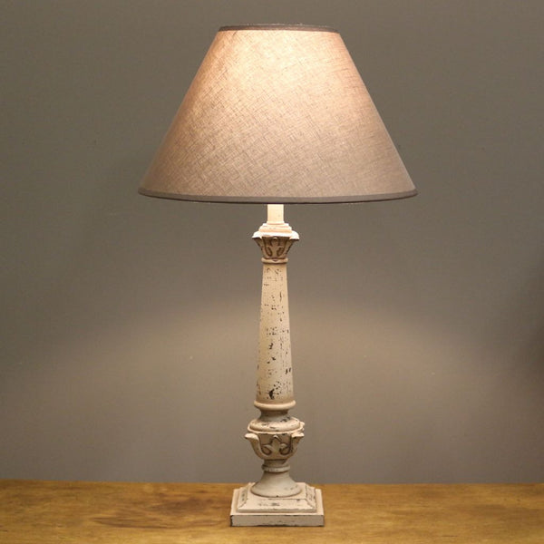 Brodsworth lamp base with coffee linen shade