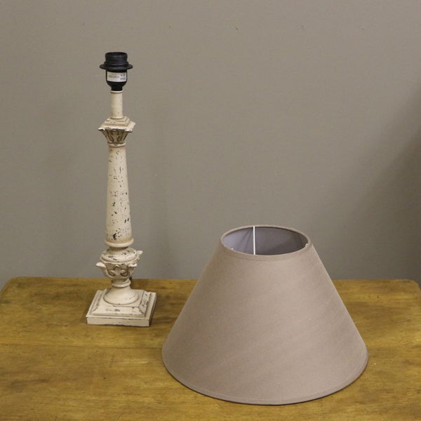 Brodsworth lamp base with coffee linen shade