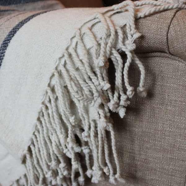 Howard Ecru and Navy Stripe Throw