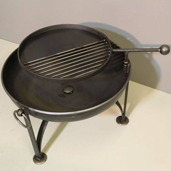 WilyFox 60cm Firepit with Swing BBQ Grill Rack