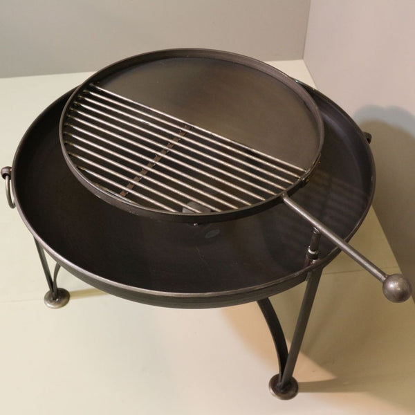 WilyFox 80cm Firepit with Swing BBQ Grill Rack