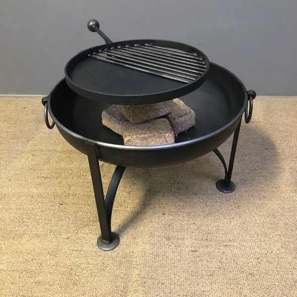 WilyFox 60cm Firepit with Swing BBQ Grill Rack